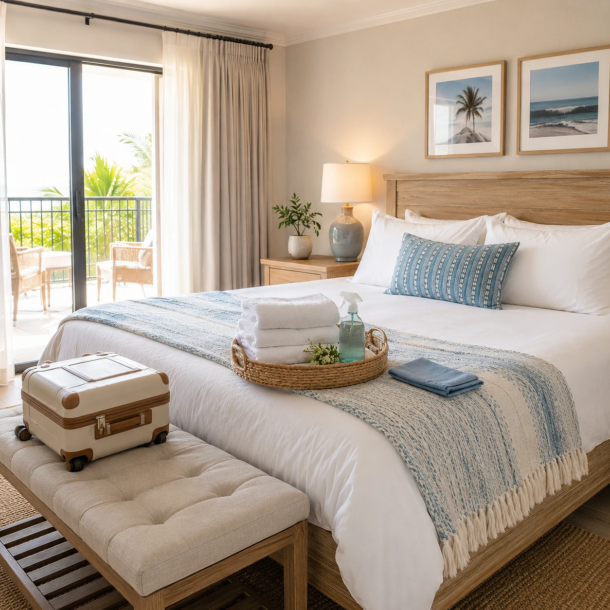 Airbnb guest bedroom prepared for next stay